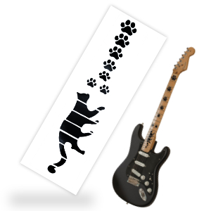 Inlays adhesivos para el mastil de tu guitarra con diseño gatuno